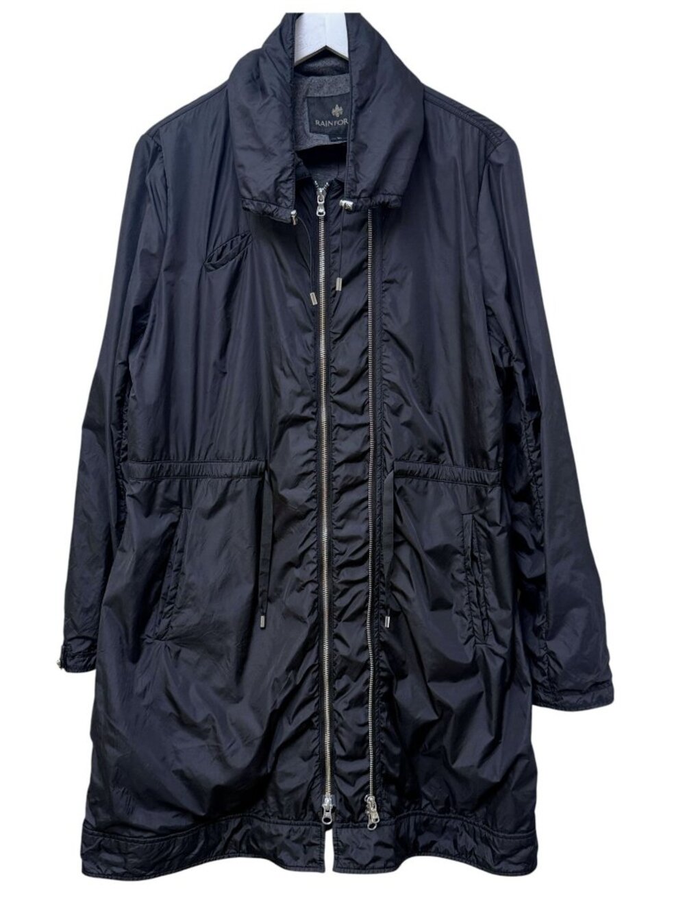 Rainforest Windbreaker Jacket Womens XL Black Utility Lightweight Coat Casual